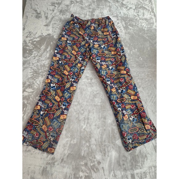 Disney Parks Pajama Pants Lounge Pants Size M Mickey Mouse Attractions Print - Picture 7 of 10